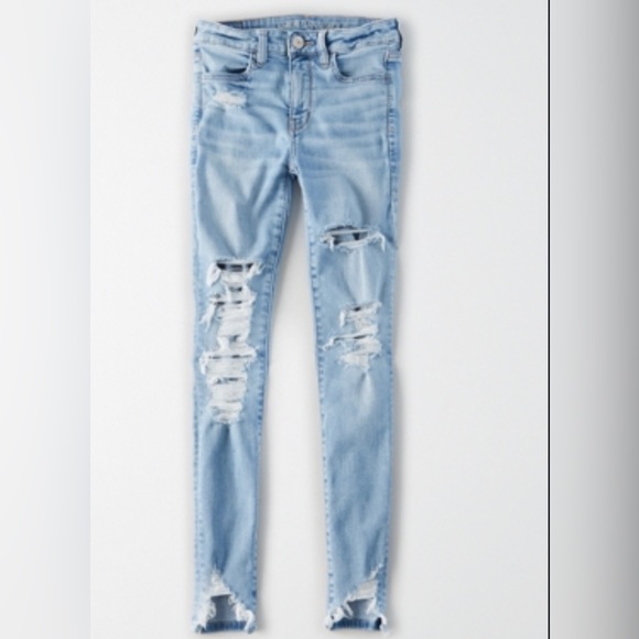 American Eagle Distressed and Ripped High Rise Jegging - Picture 7 of 8